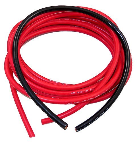 Câbles de batterie de calibre 4 AWG rouge + noir de qualité marine, câbles  de batterie en cuivre pur de 0,6 m, ensemble de fils onduleur avec cosses